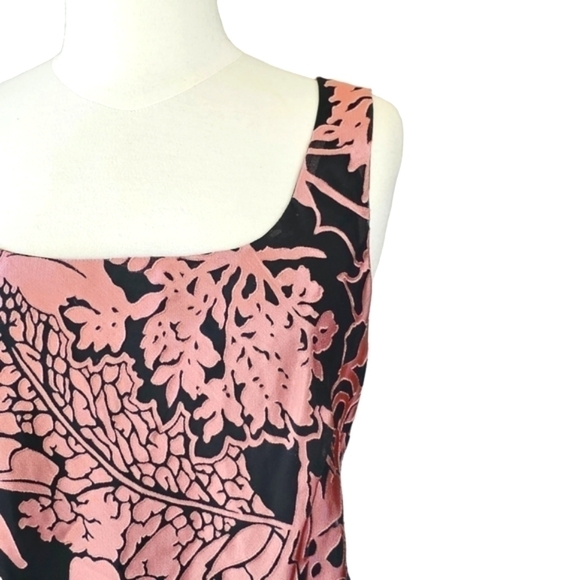 ALEX EVENINGS Womens Pink Black Floral Jacquard Top Sheer Cardigan Set Size L - Picture 6 of 14